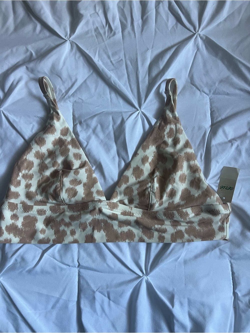 aerie Leopard-Print Bralette in Cream and Light Brown